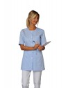 BLOUSE TAYLOR MC (POLYCOTON) : Couleur:Bleu ciel