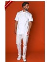 VESTE GABIN MC (COTON) : Couleur:Blanc