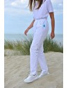 PANTALON ZEPHYR (TENCEL) : Couleur:Blanc