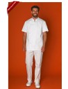 VESTE GABIN MC (POLYCOTON) : Couleur:Blanc