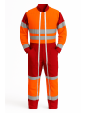 COMBINAISON HV orange fluo (CLASS II) : Couleur:Rouge