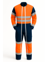 COMBINAISON HV orange fluo (CLASS II) : Couleur:Marine