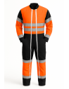 COMBINAISON HV orange fluo (CLASS II) : Couleur:Noir
