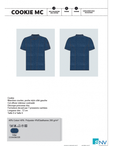 copy of VESTE COOKIE POLY/COTON 65/35